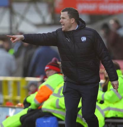 Picture by Gareth Williams/AHPIX.com. Football, Sky Bet League One; 
Swindon Town v Chesterfield; 04/03/2017 KO 3.00pm;  
County Ground; copyright picture;Howard Roe/AHPIX.com
Spirites boss Gary Caldwell
