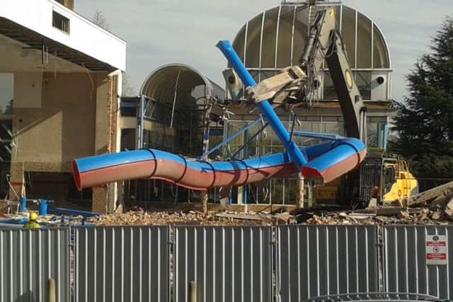 Richard Hewitt captured the removal of the old waterslide at the weekend.