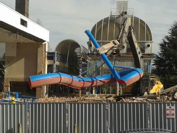 Richard Hewitt captured the removal of the old waterslide at the weekend.