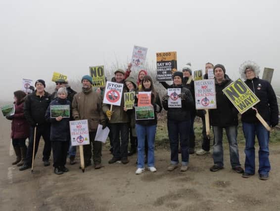 Campaigners at the Bramley Moor Lane site in Marsh Lane.