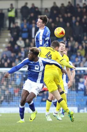 Chesterfield FC v Bristol Rovers, Gboly Ariyibi and Jake Beesley