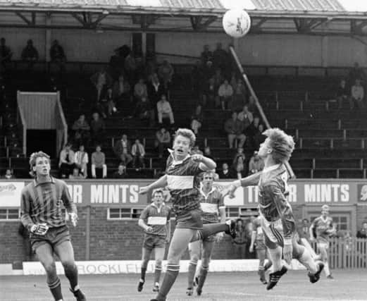 Phil Brown in action for Chesterfield v Southend United in September 1984