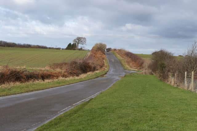 Proposed fracking site in Derbyshire. Bramley Moor Lane at Marsh Lane