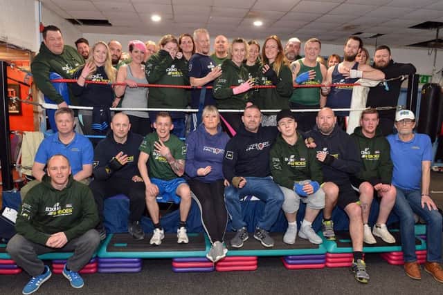 Chesterfield fitness factory members boxing for heroes.