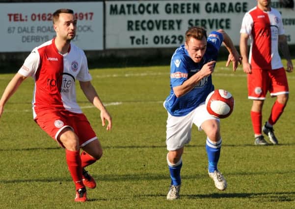 Action from Matlock Town's match against Ashton Utd.
Niall McManus in second half action.