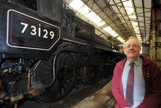 Alan Calladine from Midland Railway with a Standard 5 no. 73129 which was the last locomotive to be built in Derby in 1956 and now can be seen in the museum.