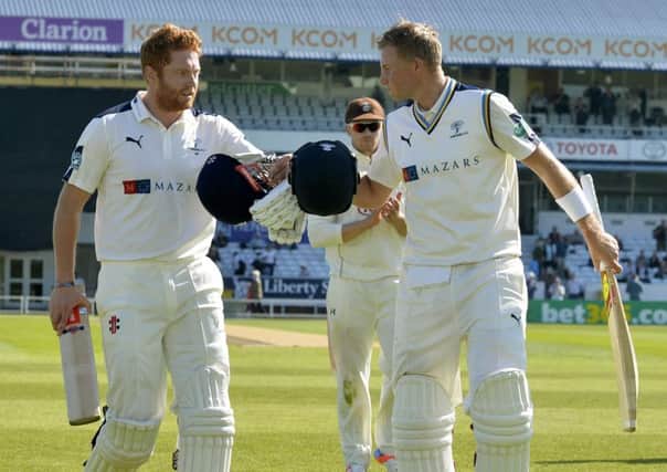 Jonny Bairstow (left), pictured here with the new England captain Joe Root.