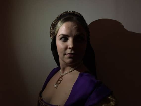 Heather Davies plays Anne Boleyn.