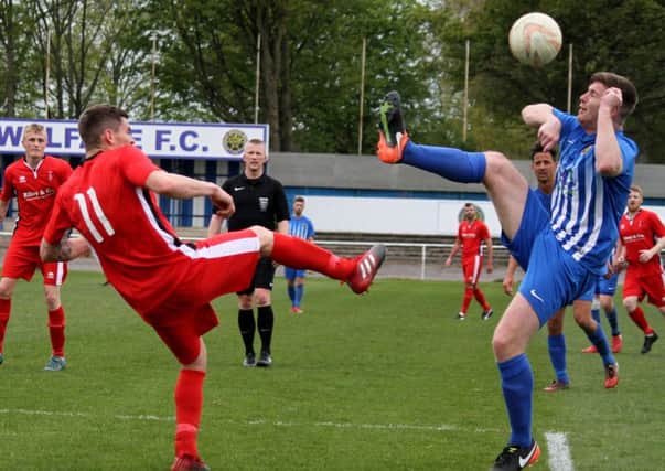 Action from Staveley Miners Welfares 3-0 victory over Clipstone in their last match of the league season. (PHOTO BY: Daniel Walker).