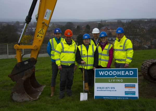Representatives from partners in the B@Home scheme at the sod-cutting ceremony at Hill Top Avenue, Shirebrook