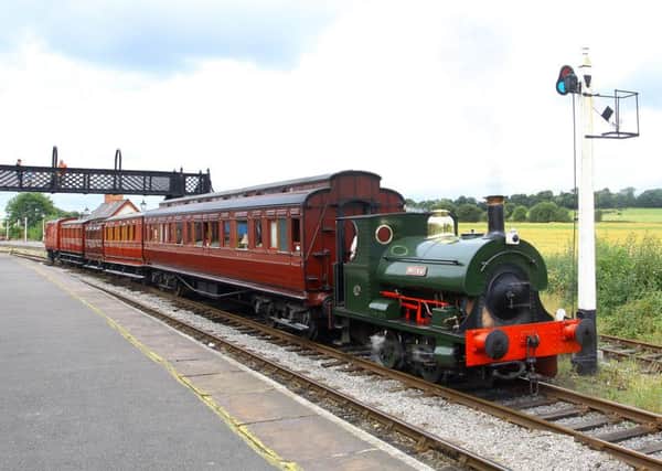 Midland Railway Centre, the special vintage train leaves Swanick Station