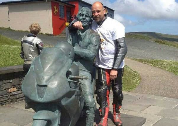Staveley biker, Mark Raynor, on the Isle of Man.