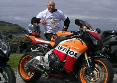 Staveley biker, Mark Raynor, with his Honda Fireblade.