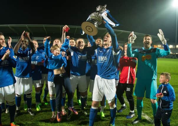 Gresley vs Matlock Town - Matlock Town celebrate winning the Derbyshire Senior Cup - Pic By James Williamson