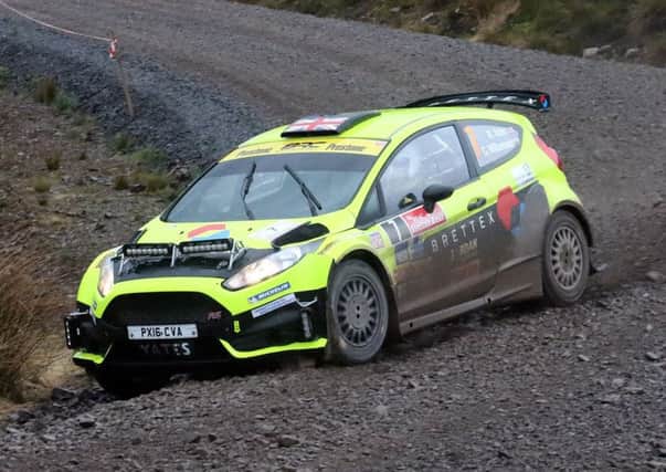 Chesterfield driver Rhys Yates in action at the Scottish Rally. (PHOTO BY: Race And Rally Photography)