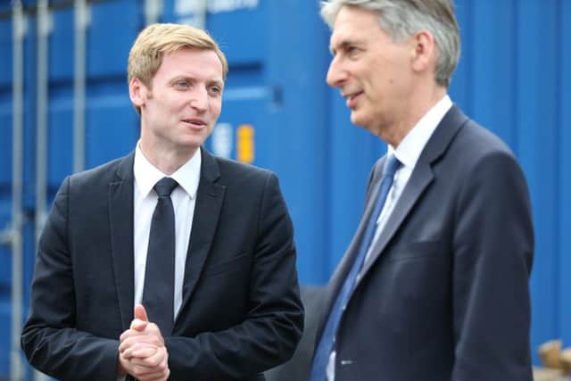 IN PICTURE: Conservative candidate Lee Rowley with Chancellor Philip Hammond at Millbrook Precision Engineering, Clay Cross.