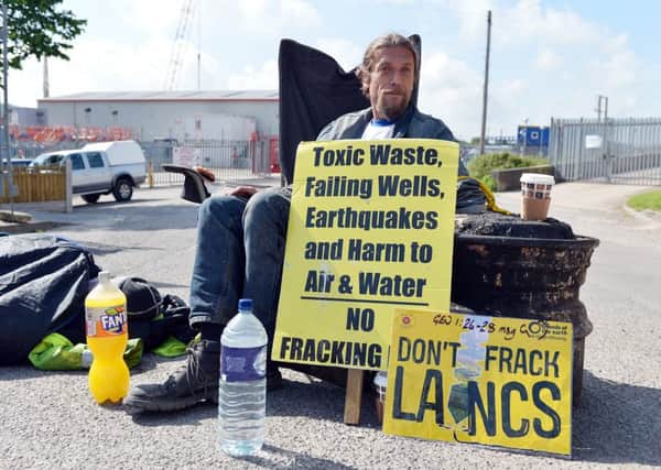 Anti fracking protesters at Danesmoor.