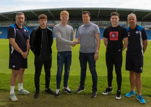 Academy manager  Mark Smith, Jack Brownell, academy coach Dylan Parkin, Gary Caldwell, Jay Smith and John Knapper (academy operations manager) (Pic: Tina Jenner)