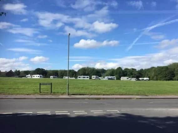 Travellers have set up camp at Loundsley Green park.