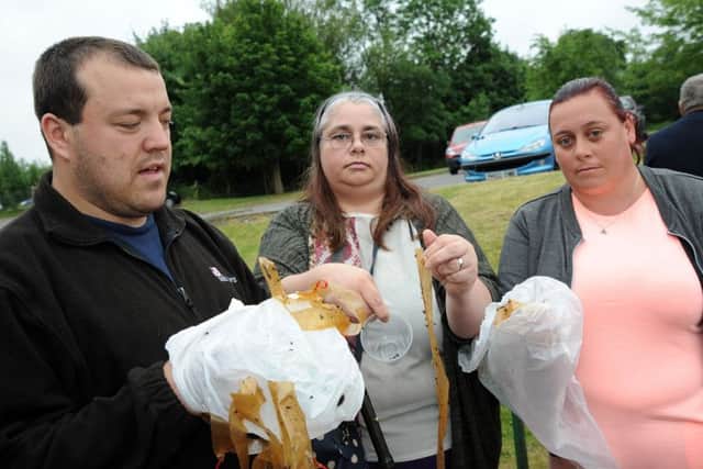 Residents of Arkwright Town, from left, Tony Searson, Melanie Hodgkiss and Katrina Williams, who are fed up with the plague of flies and smell from a nearby composting centre.