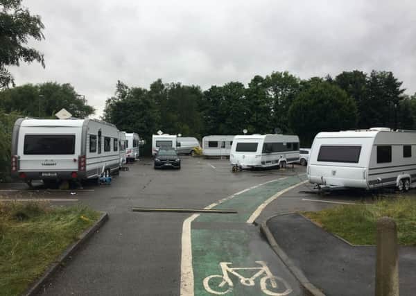 The travellers who arrived at the Queen's Park north car park in Chesterfield have now reportedly moved on.