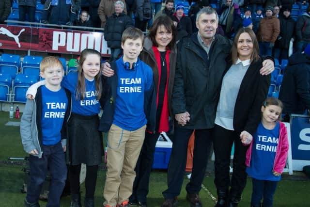 Chesterfield vs Port Vale - Ernie Moss and his family at half time as Chesterfield and Port Vale come together for Ernie Moss day - Pic By James Williamson