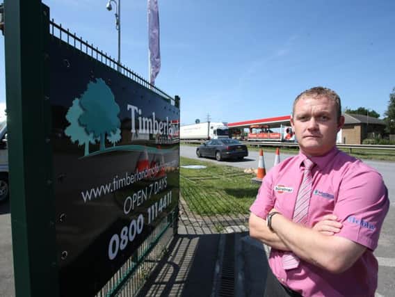 Timberland Motorhomes director Lee Sowerby pictured next to the A617. Picture by Mark Fear.