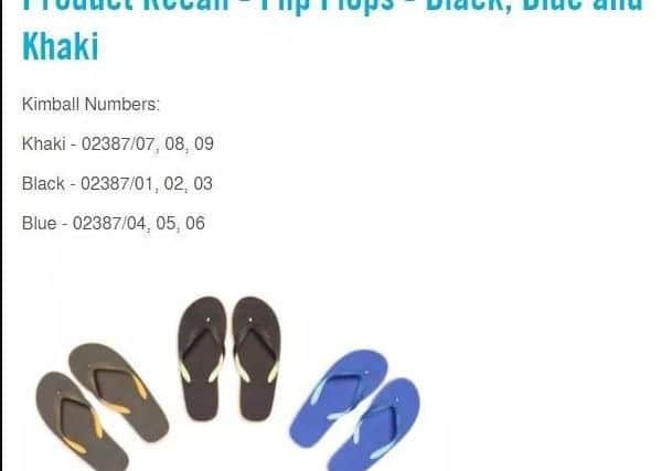 Primark has recalled these flip-flops.