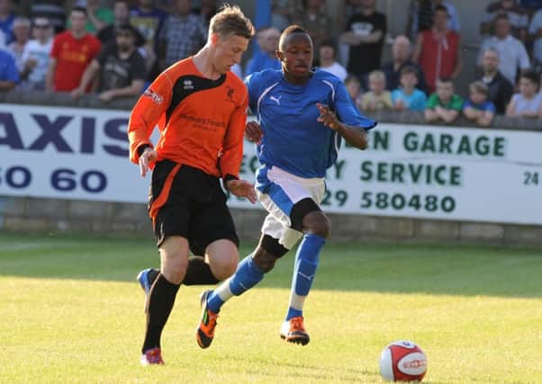 Jonathan Wafula, pictured in his Chesterfield days, scored for new club Trinity on Saturday