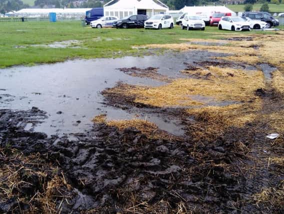 Bad weather has led to huge puddles and lots of mud at Bakewell Showground.
