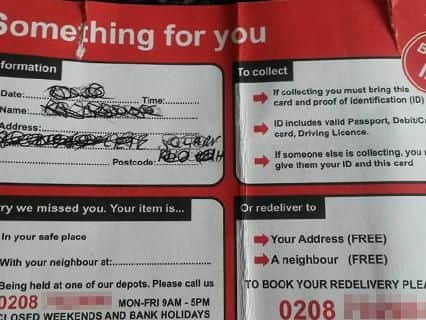 The cards look almost identical to those used by Royal Mail.