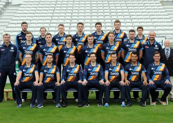 Derbyshire County Cricket Club press day.
In their 20/20 kit from left, back row, Jonty Norris, strength and conditioning coach, physio Fran Clarkson, Tom Wood, Will Davis, Greg Cork, Rob Hemmings, Charlie Macdonell, from left, middle row, development coach Mal Loye, Tom Taylor, Luis Reece, Harvey Hosein, Tom Milnes, Matt Critchley, Ben Cotton,Steve Stubbins the first XI support coach and their scorerJohn Brown, from left, front row, Ben Slater, Alex Hughes, Tony Palladino, Billy Godleman, Wayne Madsen, Shiv Thakor and Daryn Smit.
