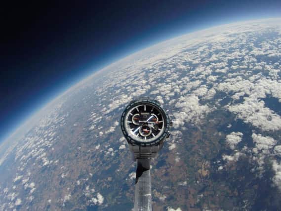 The watch was sent into space from Derbyshire.