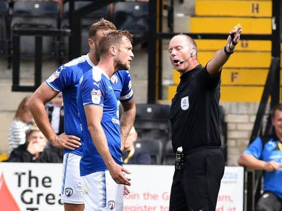 Chesterfield's Scott Wiseman is sent off at Notts County