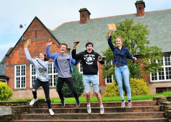 These Anthony Gell School A-level students were jumping for joy.