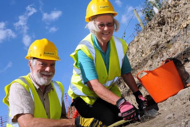 Richard and Angela Knisely-Marpole volunteer their time at the dig.