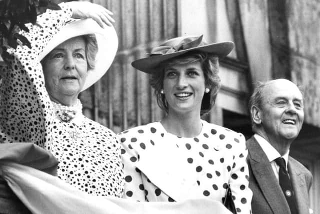 Princess Diana with the Duke and Duchess of Devonshire in 1986.