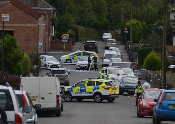 Police cordon-off Stainsby Ave, Heanor, after a shooting.