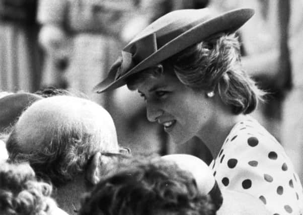 Princess Diana meets Barnardos workers at Chatsworth House in July 1986.