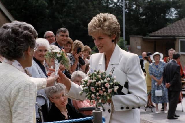 Princess Diana at Whittington Hall Hospital, Chesterfield, in June 1993.