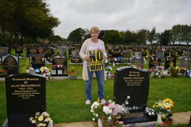 Ingrid Chapman is concerned about the effects on Oxcroft cemetery if proposed fracking goes ahead in Bolsover