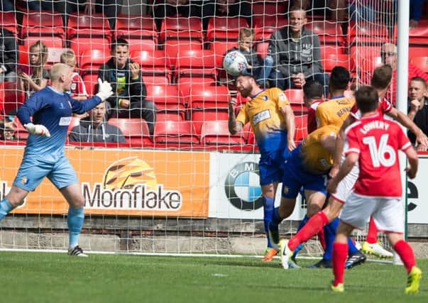 Crewe Alexandra vs Mansfield Town - Crewe take the lead through Chris Porter's header - Pic By James Williamson