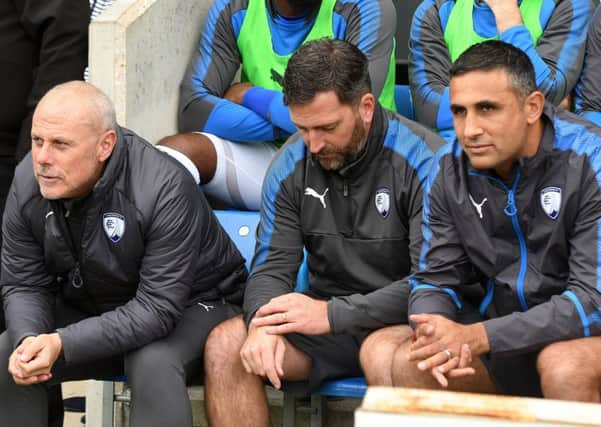 Three wise men? First team coach Tommy Wright, assistant manager Nicky Eaden and boss Jack Lester