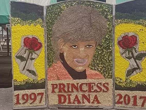 The well dressing paying tribute to Princess Diana is on display in Chesterfield until Saturday, September 16.