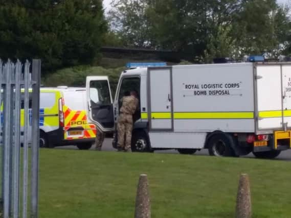 Kris Thompson captured this photo of the bomb disposal team at Ilkeston police station this morning.