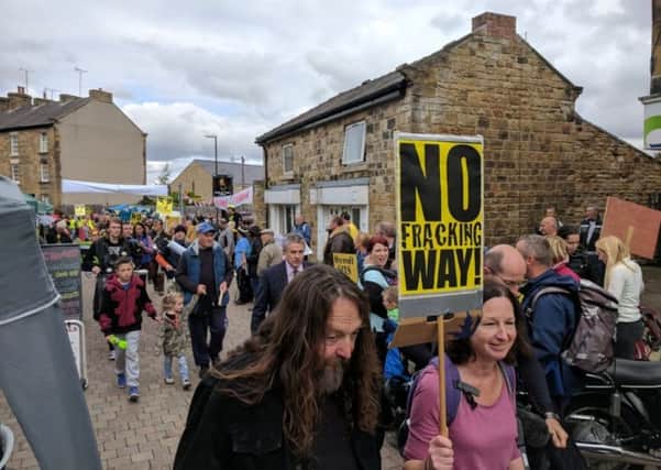 Today's anti-fracking march in Eckington (photo: Craig Bennett).