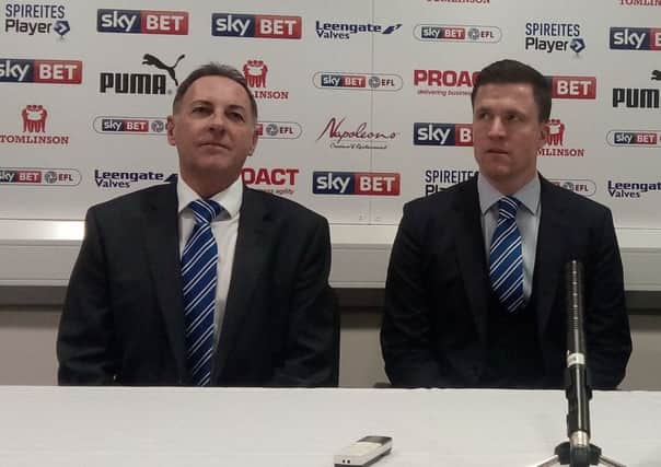 Ashley Carson, left, with now departed boss Gary Caldwell