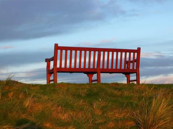 STOCK PICTURE: a park bench.