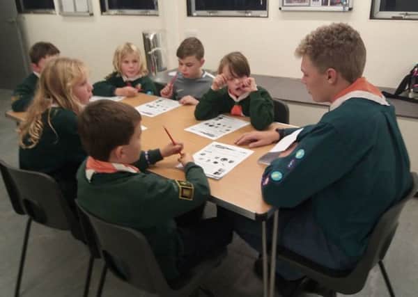 3rd Buxton Cubs work on home safety badge.
