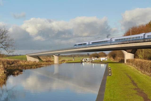 An aritist's impression of how HS2 could look.